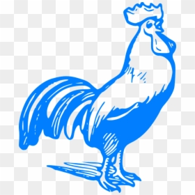 Blue Rooster Clipart, HD Png Download - chicken vector png