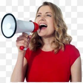 Woman With Megaphone, HD Png Download - loudspeaker png