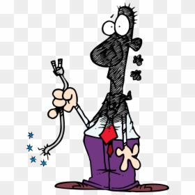 Cartoon Guy Getting Electrocuted, HD Png Download - burnt png