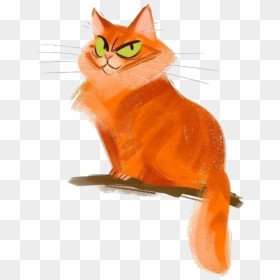 Sphynx Cat Snowshoe Cat Kitten Drawing Illustration - Orange Cat Drawing Small, HD Png Download - orange cat png