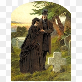 Couple On Graveyard - Cemetery, HD Png Download - graveyard silhouette png