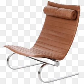Pk20 Lounge Chair Poul Kjærholm Walnut Elegance Leather - Tan Leather Lounge Chair, HD Png Download - rocking chair png