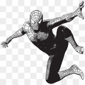 Black Spider Man Drawing, HD Png Download - black spiderman png