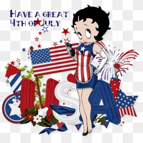Betty Boop In Red White And Blue - Betty Boop 4th Of July, HD Png Download - red white and blue fireworks png