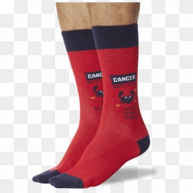 Men"s Cancer Zodiac Socks Red On Leg Image One"  Class="slick - Hockey Sock, HD Png Download - cancer zodiac png