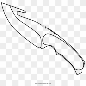 Drawing Knives Hunting - Gut Knife Para Colorir, HD Png Download - karambit png