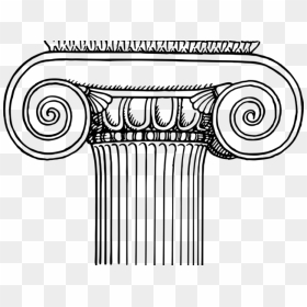Greek Clipart Ionic Column - Ionic Column Drawing With Pencil, HD Png Download - greek column png