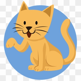 Cute Cat Cartoon Transparent Background, HD Png Download - orange cat png
