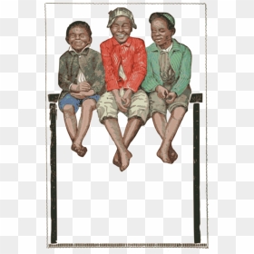 Picture Frame,sitting,art - Early Advertisements, HD Png Download - kids sitting png
