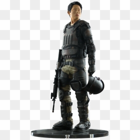 Riot Gear Glenn Statue By Coolzero A - Riot Armor Walking Dead, HD Png Download - gear silhouette png
