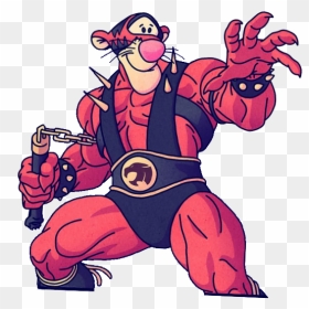 #stickergang #tigger #nunchucks #bruce #lee #freetoedit - Cartoon, HD Png Download - nunchucks png