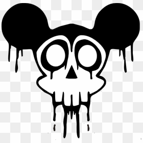 Skull Clip Art At Clker - Head Mickey Mouse Dead, HD Png Download - mickey head outline png