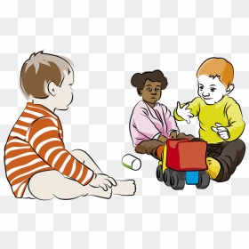 Kids And Toy Truck Clipart - Toddler, HD Png Download - kids sitting png
