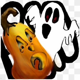 Halloween Ghostly Pumpkin Ghost Boo Scary Sticker - Illustration, HD Png Download - scary ghost png