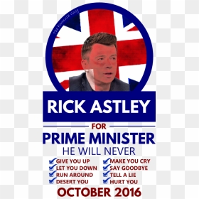 Rick Astley For Prime Minister , Png Download - Rick Astley For Prime Minister, Transparent Png - rick astley png
