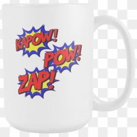 Kapow Zap Pow Comic Book Coffee Mug - Mug, HD Png Download - comic book pow png