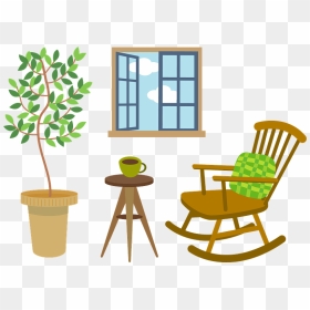 Rocking Chair Houseplant Clipart - フリー 素材 イラスト 無料 インテリア, HD Png Download - rocking chair png