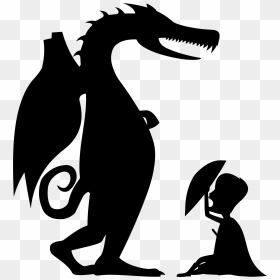 Chinese Dragon Clip Art - Silhouette Of St George And Dragon, HD Png Download - bearded dragon png