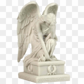 Angel Of Grief Weeping Angel Statue Sculpture Angels - Angel Statue Kneeling, HD Png Download - weeping angel png