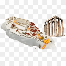 Acrópolis De Atenas - Temple Of Olympian Zeus, HD Png Download - greek column png