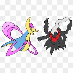 Cresselia And Darkrai - Drawing, HD Png Download - darkrai png
