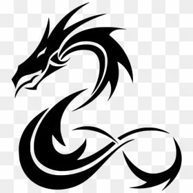 Line Art,art,silhouette - Simple Japanese Dragon Drawing, HD Png Download - japanese dragon png