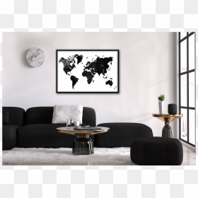 World Map, HD Png Download - world map black and white png