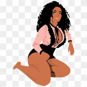 Clipart Black Girl Svg, HD Png Download - pretty girl png