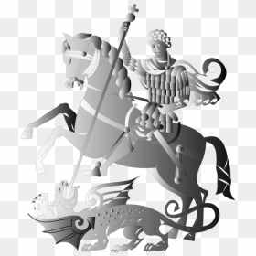 Slaying The Dragon Image - St George Clipart, HD Png Download - black dragon png