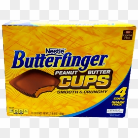 Nestle Butterfinger 4 Cup 3oz 85g Box Of 18 B - Butterfinger Candy Bar, HD Png Download - butterfinger png