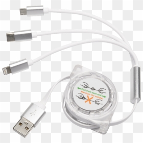3 In 1 Retractable Usb Phone Charging Cord , Png Download - Usb Cable, Transparent Png - phone cord png