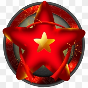 Pentagram Red Pointed Star Streamer Chinese Style Png - Emblem, Transparent Png - streamer png