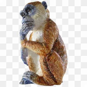 Vintage Italian Hand-painted Signed Majolica Monkey - Figurine, HD Png Download - italian hand png