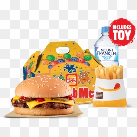 Cheeseburger Kids Pack - Hungry Jacks Kids Meal, HD Png Download - happy meal png