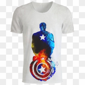 Captain America The Avenger Movie 3d T-shirt - Captain America Silhouette, HD Png Download - captain america movie png