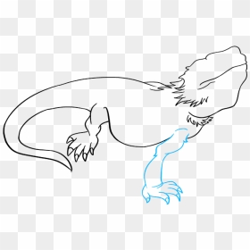 How To Draw Bearded Dragon Lizard - Bearded Dragon Drawing Step By Step, HD Png Download - bearded dragon png