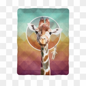 "giraffe Sublimation Baby Blanket - Giraffe, HD Png Download - baby giraffe png