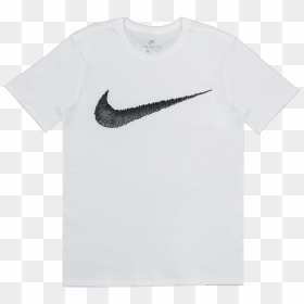 Nike Swoosh Png White Picture Library Download - T-shirt, Transparent Png - white swoosh png