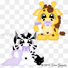Baby Zebra Baby Giraffe - Giraffe, HD Png Download - baby giraffe png