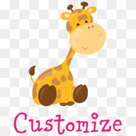 Custom Baby Giraffe Mousepad - 1 Month Milestone Sticker, HD Png Download - baby giraffe png