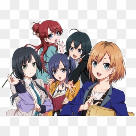 5 Anime Girl Best Friends, HD Png Download - anime sweat png