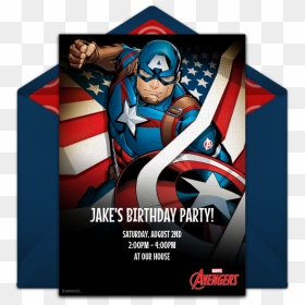 Free Online Avengers Birthday Invitations, HD Png Download - captain america movie png