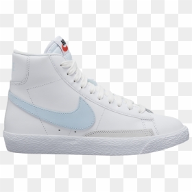 Nike Blazer Mid White Light Blue Cz7531-102 Release - Nike Blazers, HD Png Download - white swoosh png