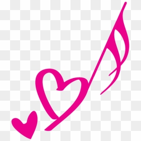 Heart Music Note Png - Pink Musical Note Clipart Free, Transparent Png - heart design png