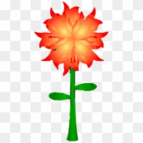 Fire Flower Png Clipart - Cartoon Flower With Stem, Transparent Png - fire clip art png