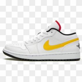 Air Jordan 1 Low White Multicolor Swoosh, HD Png Download - white swoosh png