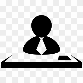 Male Worker Behind A Desk Comments - Office Person Black And White Png, Transparent Png - office worker png