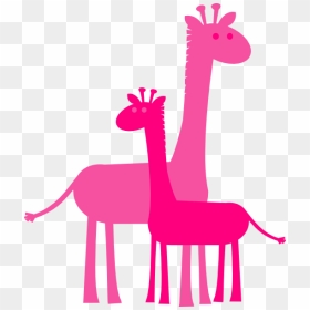 Momma And Baby Giraffe Clip Art , Png Download - Giraffe Mother And Baby Birthday, Transparent Png - baby giraffe png