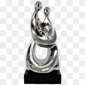 Abstract Art Mother And Baby Silver Ceramic Sculpture - Sculpture, HD Png Download - abstract sculpture png