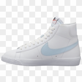 Nike Blazer Mid White Light Blue Cz7531-102 Release - Sneakers, HD Png Download - white swoosh png